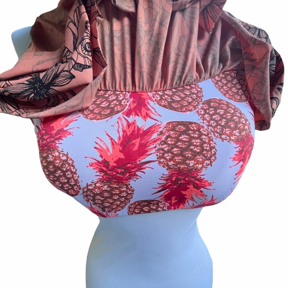 Maaji Multi Color Padded Ruffled Swim Top L - Picture 5 of 5